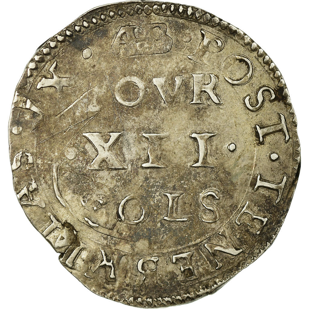 Coin, SWISS CANTONS, GENEVA, 12 Sols, 1 Gulden, 1654, EF(40-45), Silver, KM:45