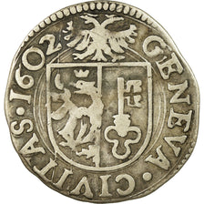 Coin, SWISS CANTONS, GENEVA, 6 Sols, 1602, VF(30-35), Silver, KM:9