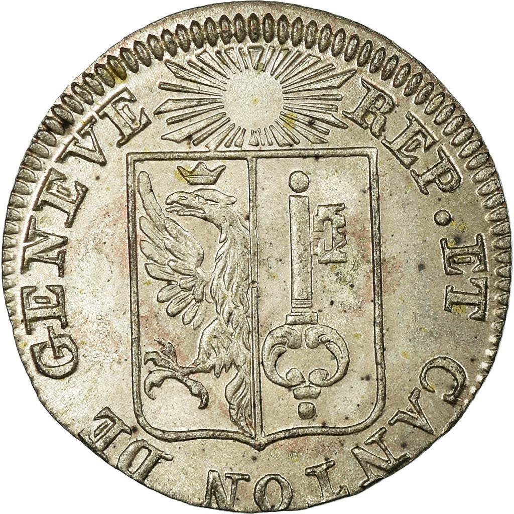 Münze, SWISS CANTONS, GENEVA, Sol, 1833, VZ+, Billon, KM:120