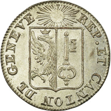 Coin, SWISS CANTONS, GENEVA, Sol, 1833, MS(63), Billon, KM:120
