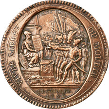 Moneta, Francia, Monneron, 5 Sols, 1792, Birmingham, BB, Bronzo, KM:Tn31