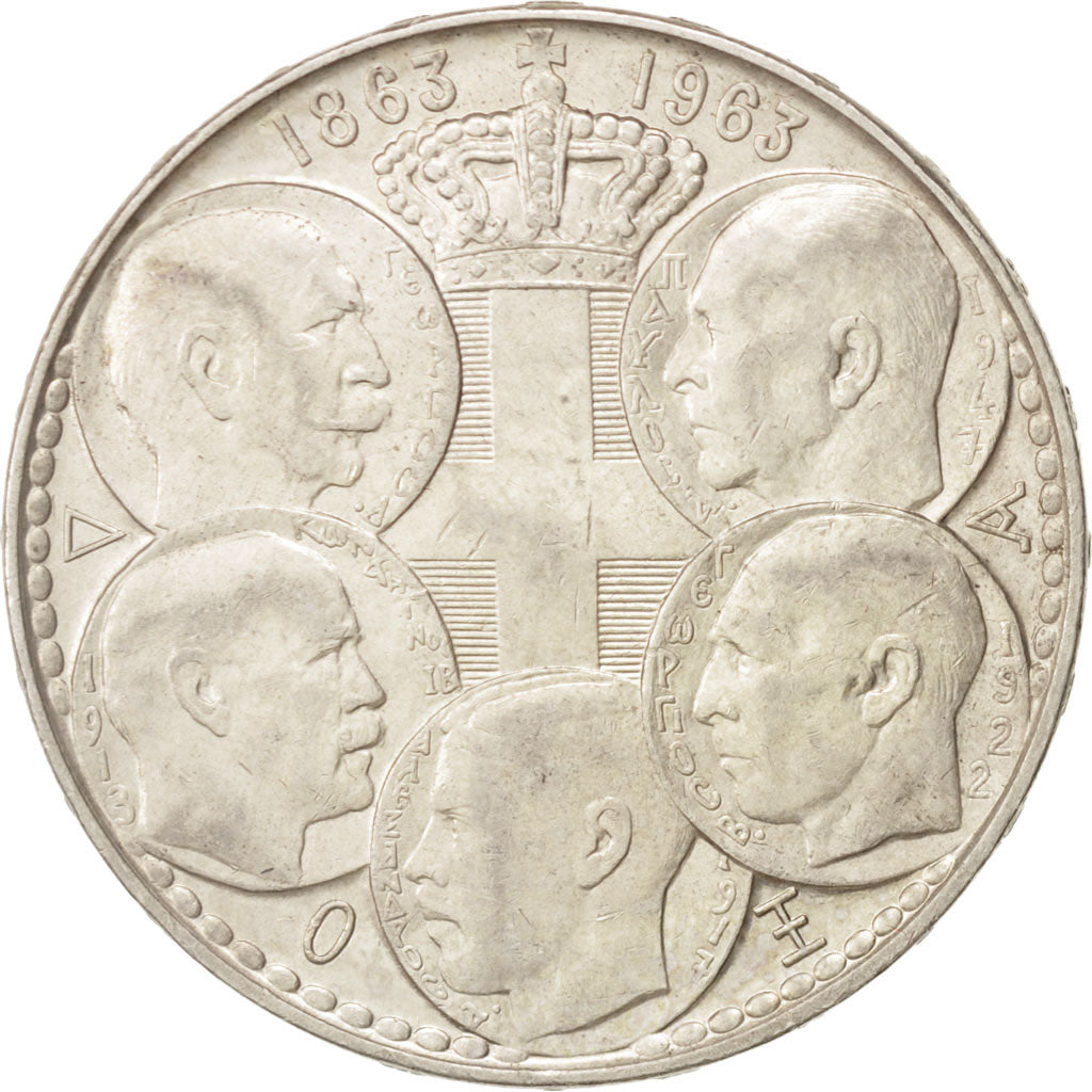 Greece, Paul I, 30 Drachmai, 1963, Silver, KM:86