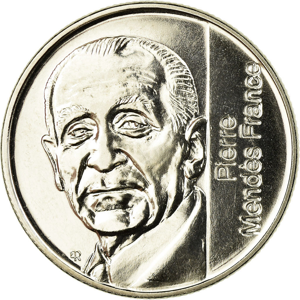 Munten, Frankrijk, Mendès France, 5 Francs, 1992, Paris, ESSAI, UNC-, Nickel