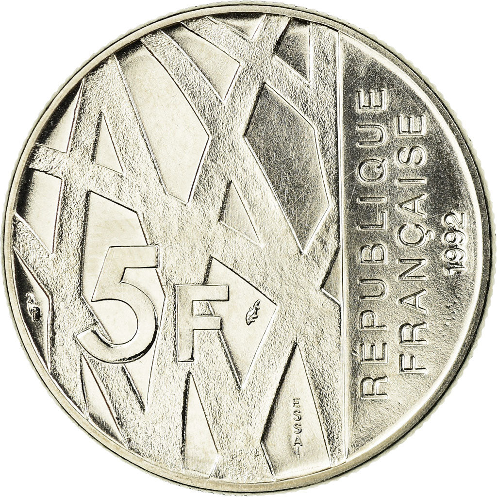 Munten, Frankrijk, Mendès France, 5 Francs, 1992, Paris, ESSAI, UNC-, Nickel