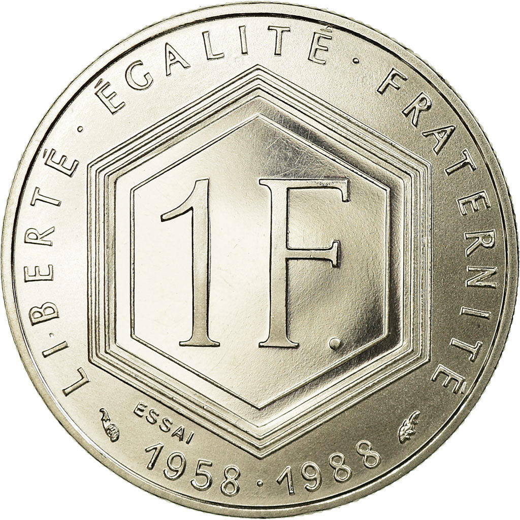Moneda, Francia, Charles de Gaulle, Franc, 1988, Paris, ESSAI, SC, Níquel