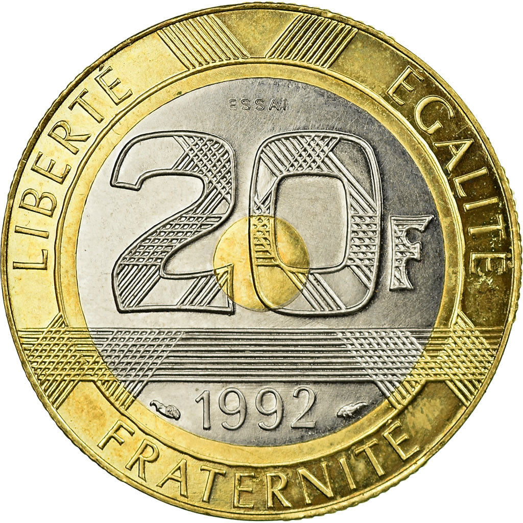 Coin, France, Mont Saint Michel, 20 Francs, 1992, Paris, ESSAI, MS(63)