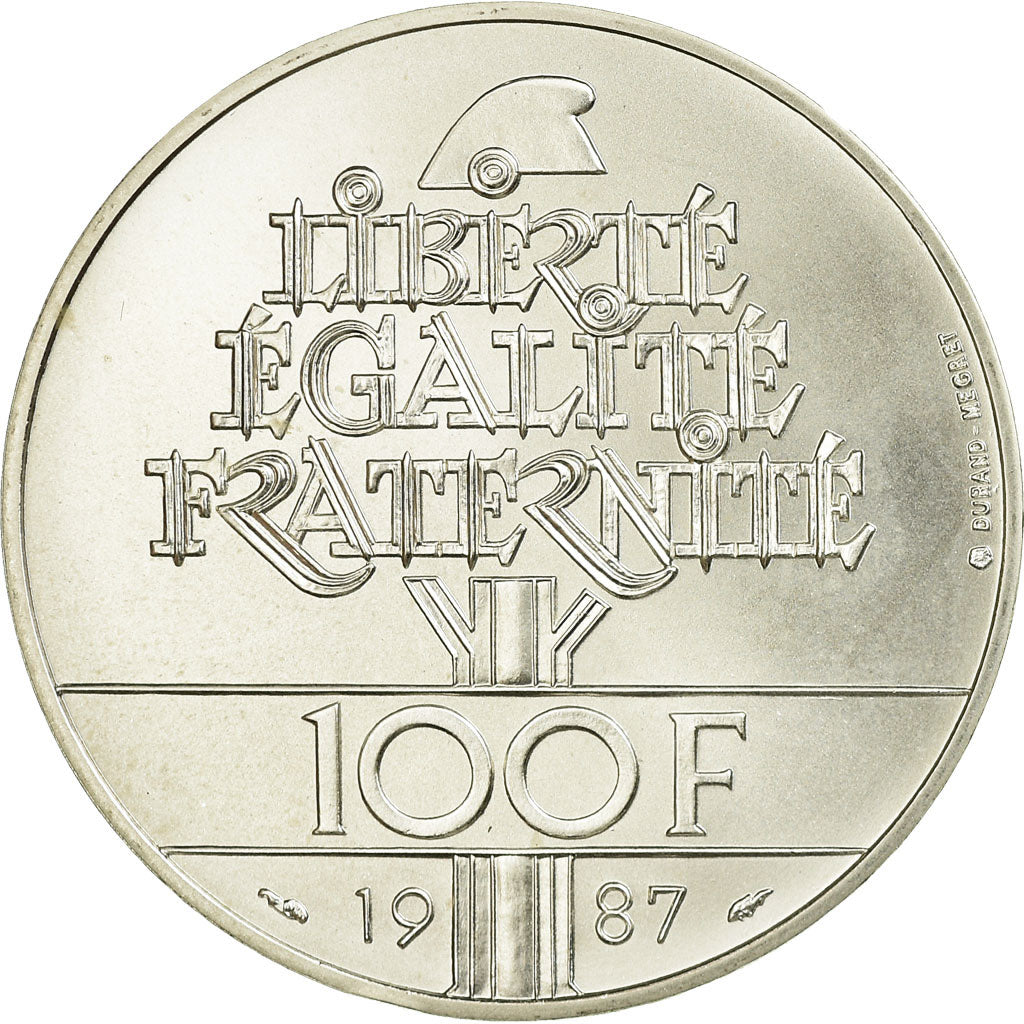Coin, France, La Fayette, 100 Francs, 1987, Pessac, ESSAI, MS(63), Silver