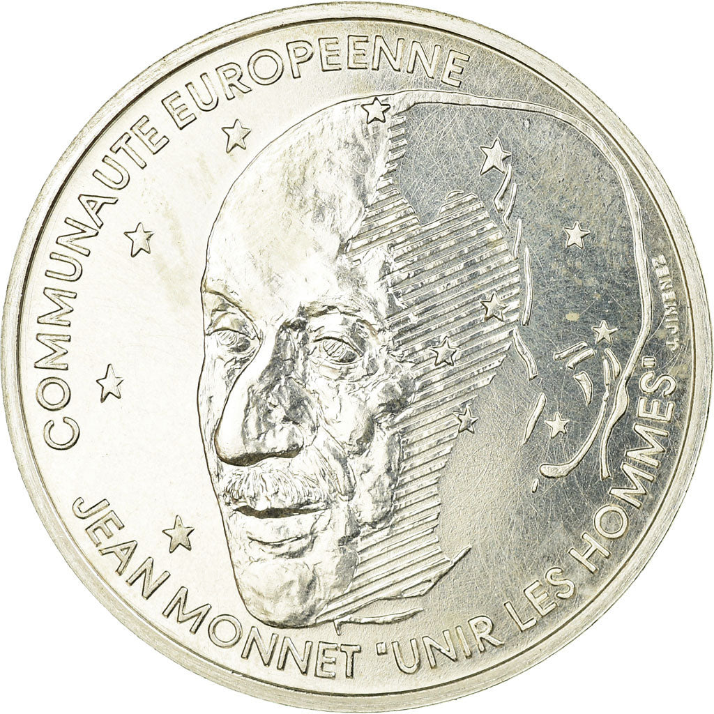 Coin, France, Jean Monnet, 100 Francs, 1992, Paris, ESSAI, MS(63), Silver