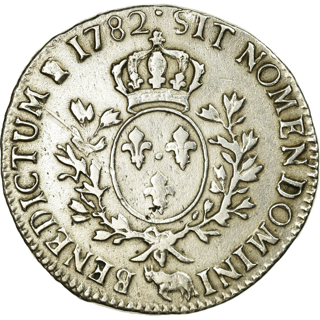 Francia, Louis XVI, Écu de Béarn aux branches d'olivier, 1782, Pau, BC, KM 572