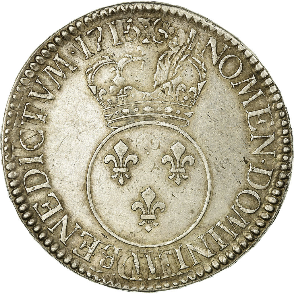 Coin, France, Louis XV, Écu Vertugadin, Ecu, 1716, Lille, EF(40-45), Silver