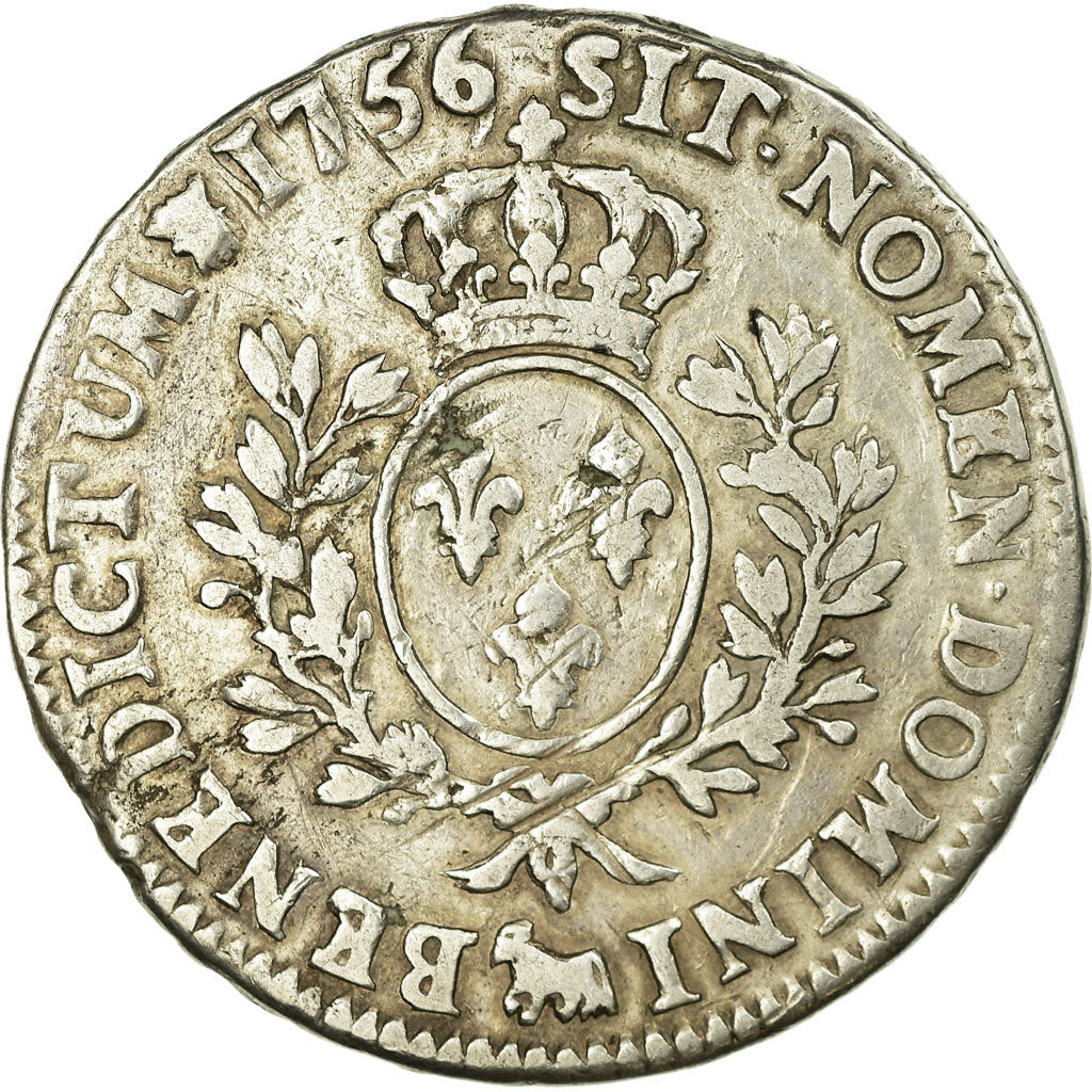 Coin, France, Louis XV, Écu de Béarn au bandeau, Ecu, 1756, Pau, VF(20-25)