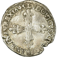 Coin, France, Louis XIV, 1/4 Écu, frappé au marteau, 1/4 Ecu, 1643, Bordeaux
