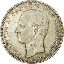 Coin, Greece, George I, 5 Drachmai, 1876, Paris, EF(40-45), Silver, KM:46