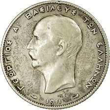Moneda, Grecia, George I, 2 Drachmai, 1911, MBC, Plata, KM:61