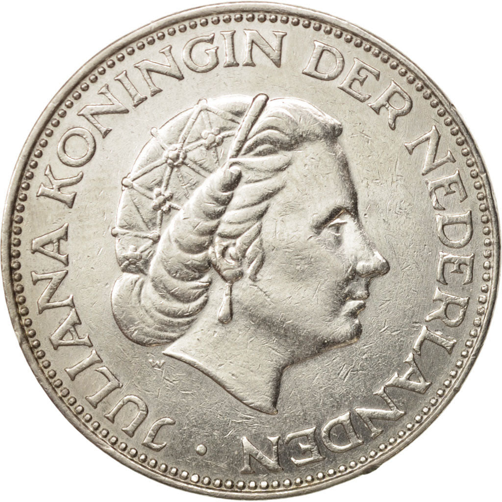 Netherlands, Juliana, 2-1/2 Gulden, 1960, AU, Silver, KM:185