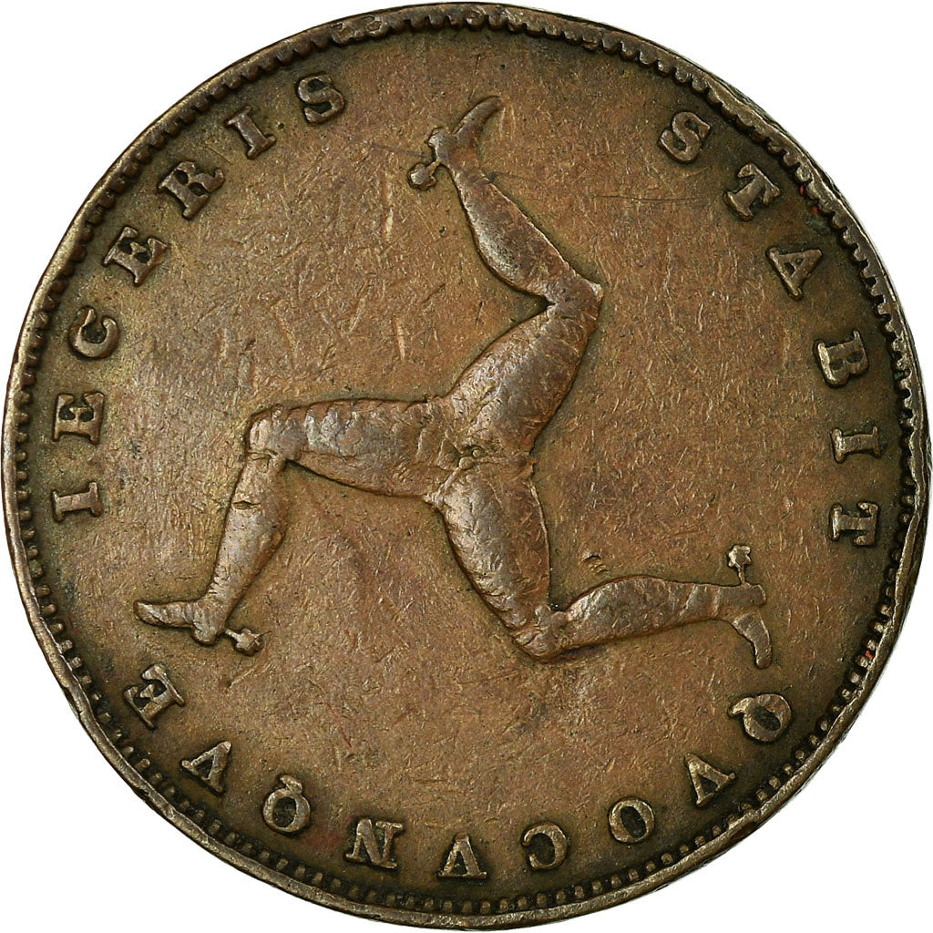 Coin, Isle of Man, Farthing, 1839, VF(30-35), Copper, KM:12
