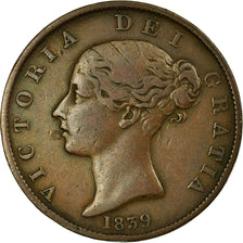 Moneda, Isla de Man, 1/2 Penny, 1839, BC+, Cobre, KM:13