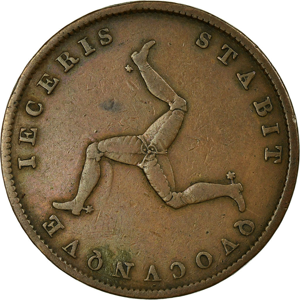 Coin, Isle of Man, 1/2 Penny, 1839, VF(30-35), Copper, KM:13
