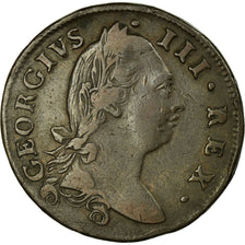 Coin, Ireland, George III, 1/2 Penny, 1782, VF(30-35), Copper, KM:140