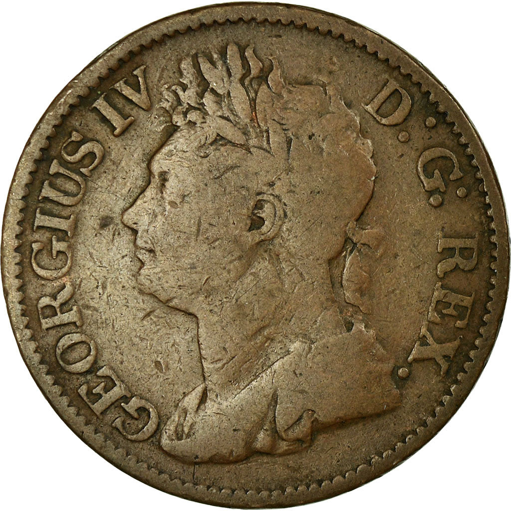 Coin, Ireland, George IV, 1/2 Penny, 1823, VF(20-25), Copper, KM:150