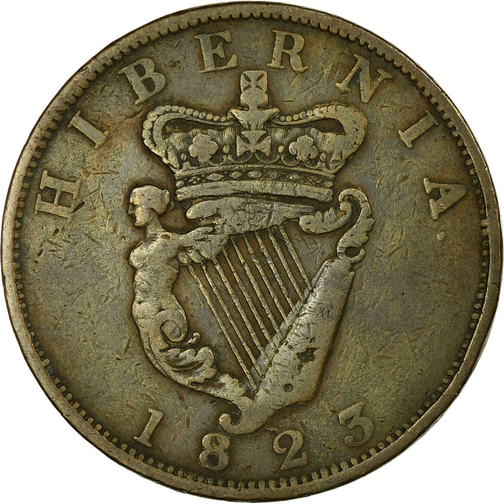 Coin, Ireland, George IV, Penny, 1823, VF(20-25), Copper, KM:151