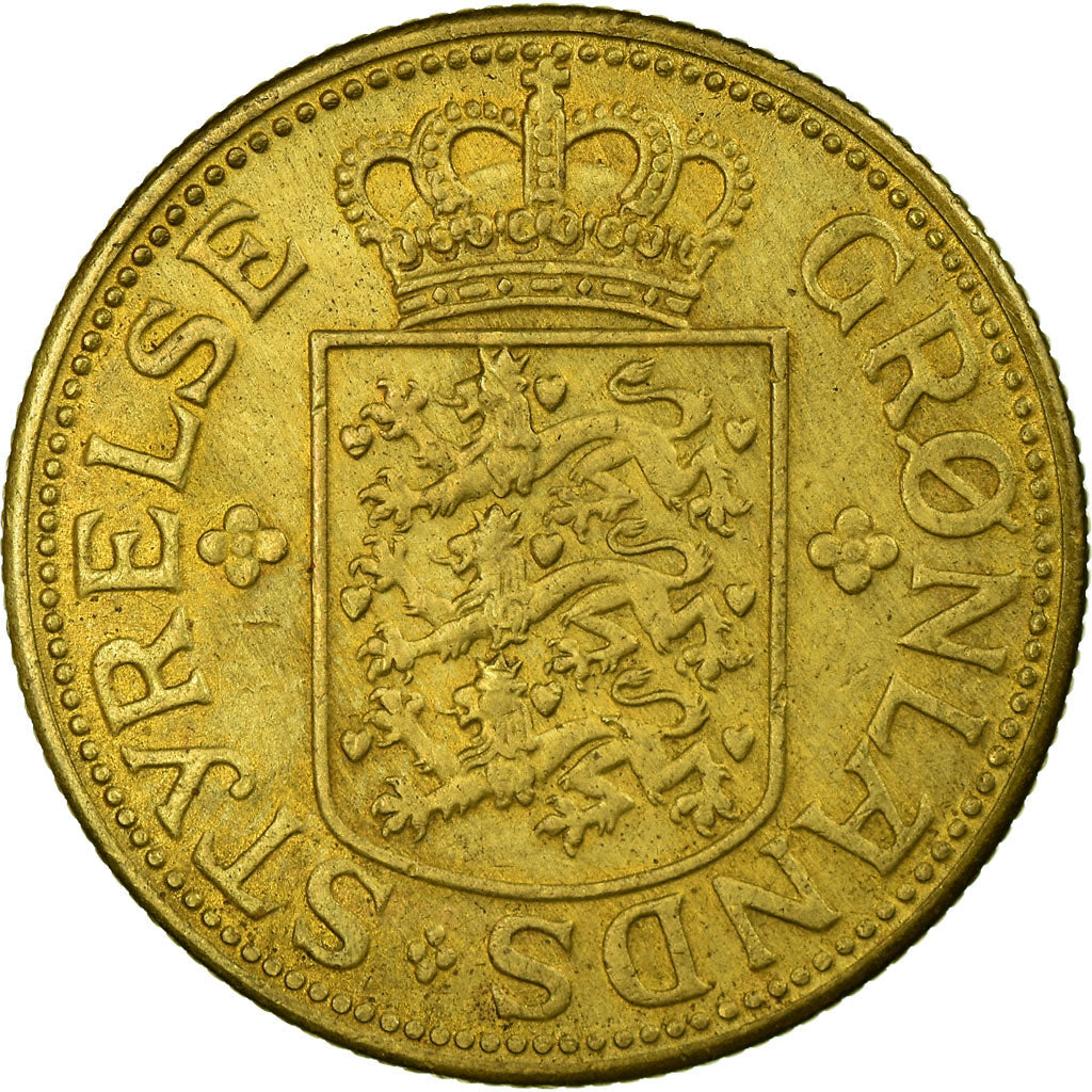 Coin, Greenland, 5 Kroner, 1944, AU(50-53), Brass, KM:9
