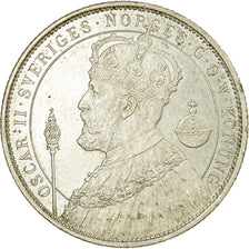 Moneta, Svezia, Oscar II, 2 Kronor, 1897, SPL-, Argento, KM:762