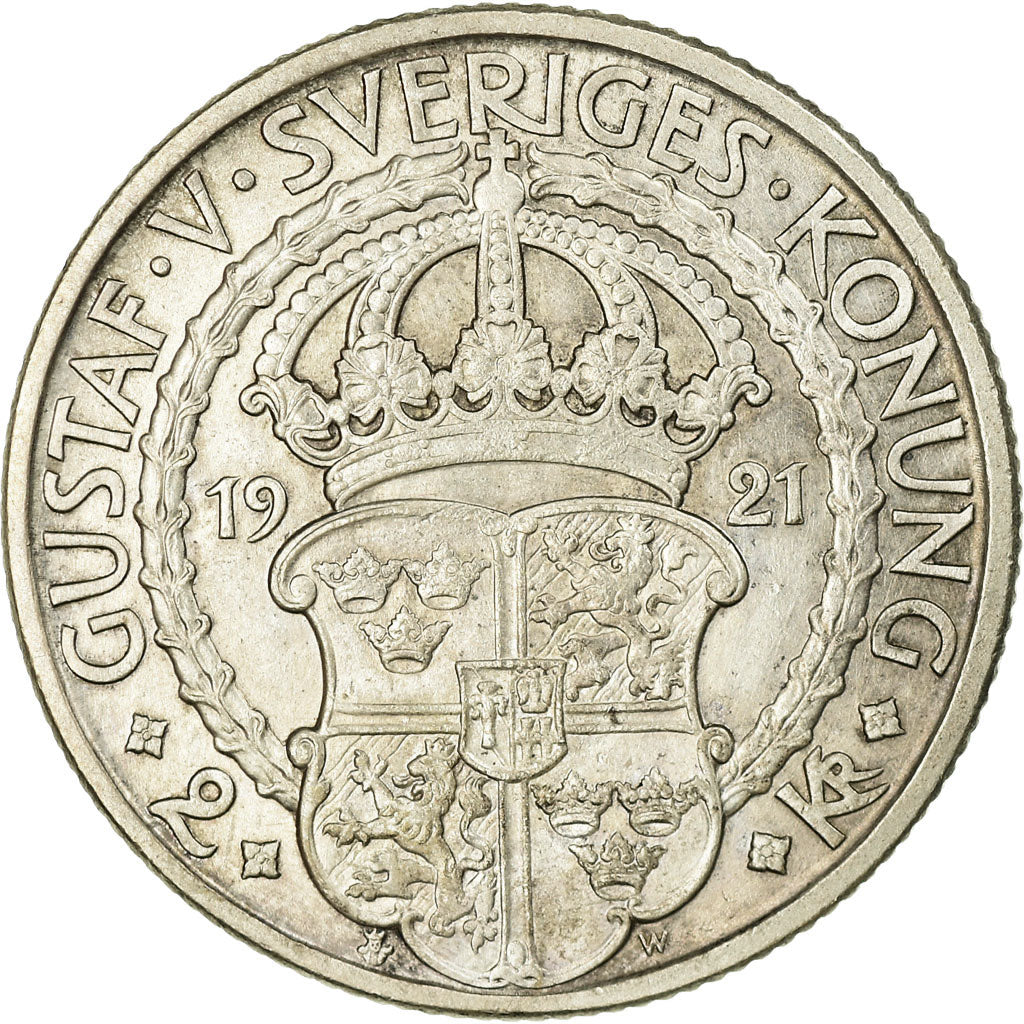 Monnaie, Suède, Gustaf V, 2 Kronor, 1921, SUP, Argent, KM:799