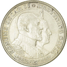Münze, Schweden, Oscar II, 2 Kronor, 1907, SS, Silber, KM:776