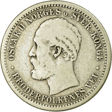 Münze, Norwegen, Oscar II, Krone, 1875, S, Silber, KM:351