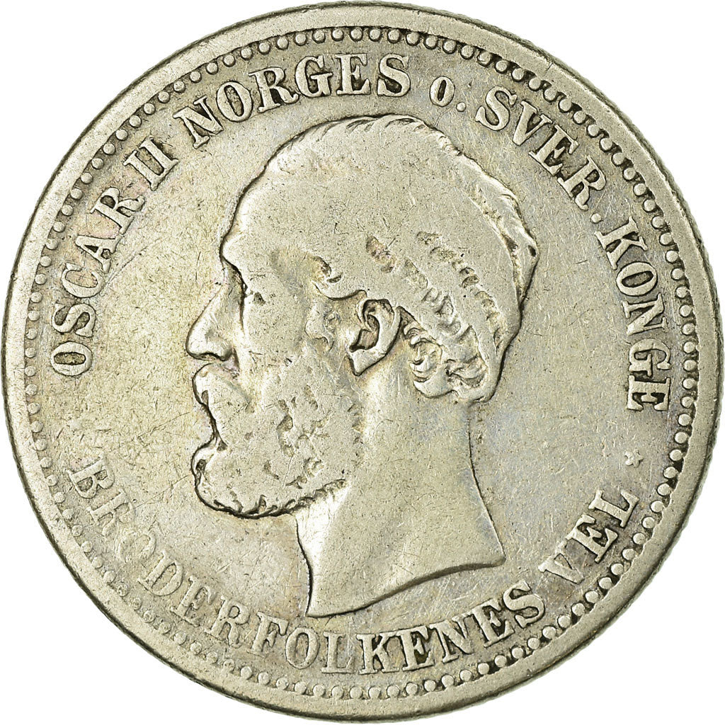 Coin, Norway, Oscar II, Krone, 1900, VF(20-25), Silver, KM:357