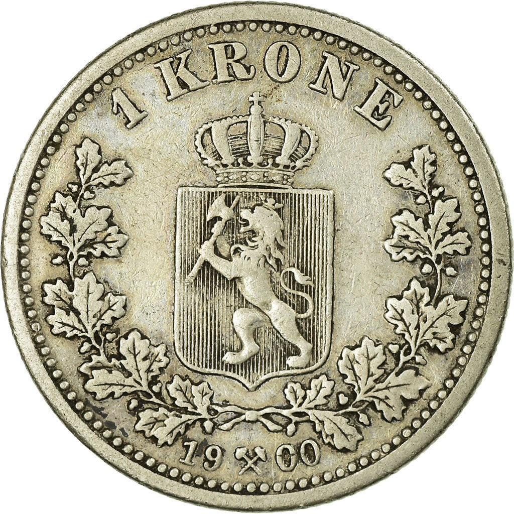 Coin, Norway, Oscar II, Krone, 1900, VF(20-25), Silver, KM:357