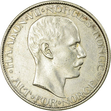 Coin, Norway, Haakon VII, 2 Kroner, 1908, AU(55-58), Silver, KM:370