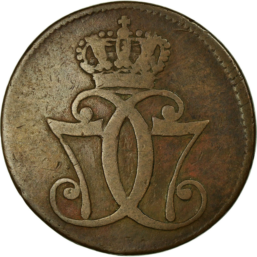 Coin, Denmark, Christian VII, Skilling, 1771, Copenhagen, VF(30-35), Copper