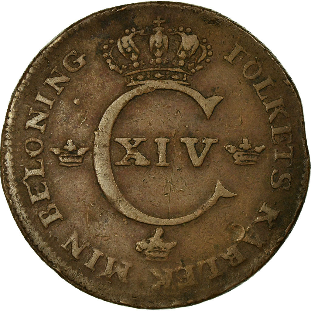 Coin, Sweden, Carl XIV Johan, 1/2 Skilling, 1819, VF(30-35), Copper, KM:596