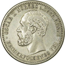 Coin, Norway, Oscar II, 50 Öre, 1885, EF(40-45), Silver, KM:356