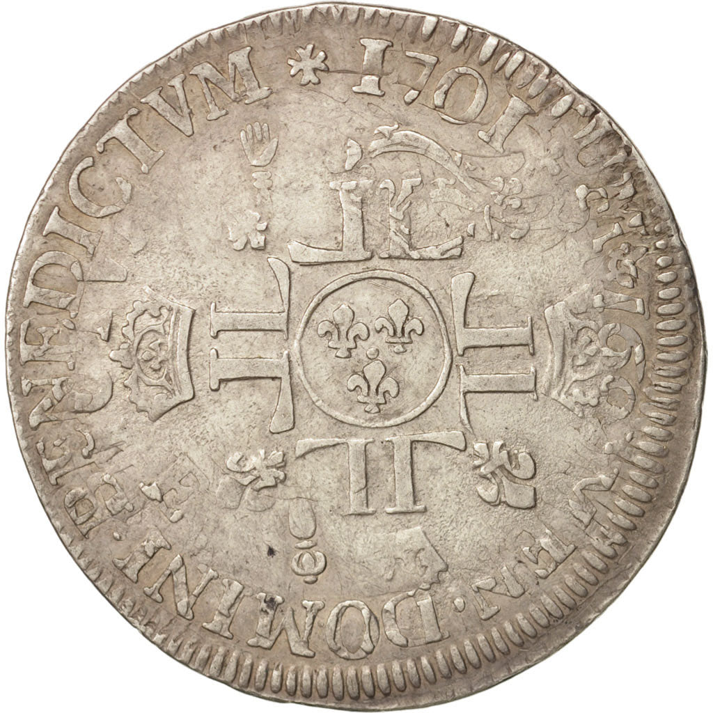 France, Louis XIV, 1/2 Ecu, 1704-1705, Silver, KM 355
