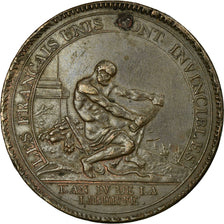 Moneda, Francia, Monneron à l'Hercule, 5 Sols, 1792, BC+, Bronce, Brandon:226