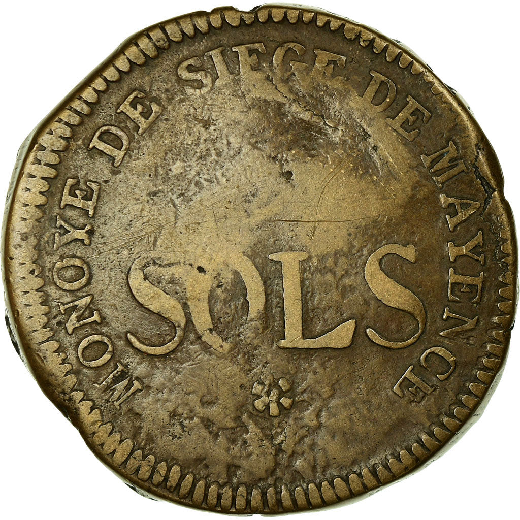 Coin, German States, MAINZ, Friedrich Karl Josef, 5 Sols, 1793, VF(20-25)