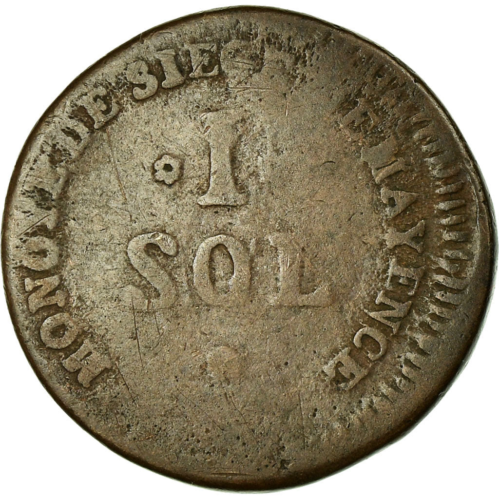 Monnaie, Etats allemands, MAINZ, Friedrich Karl Josef, Sol, 1793, Mayence, B+