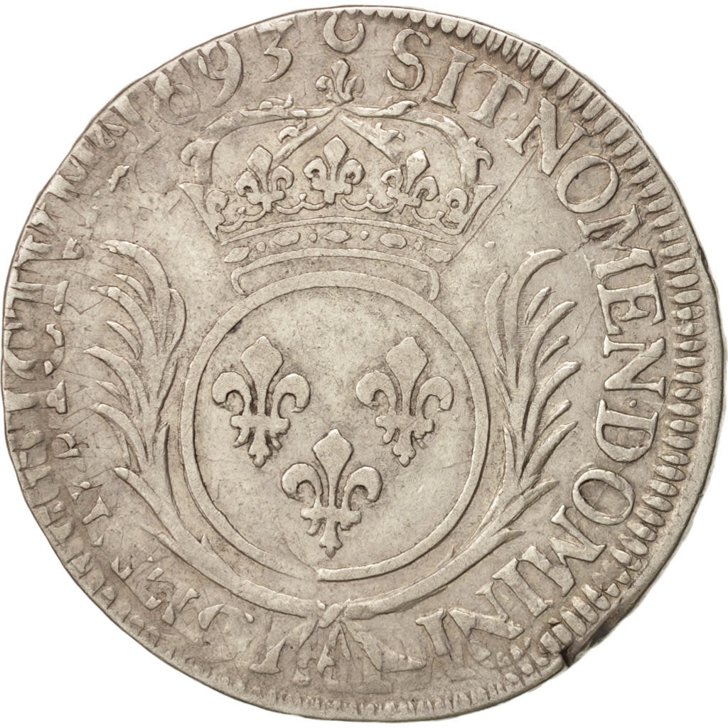 Coin, France, Louis XIV, 1/2 Écu aux palmes, 1/2 Ecu, 1693, Paris, VF(20-25)