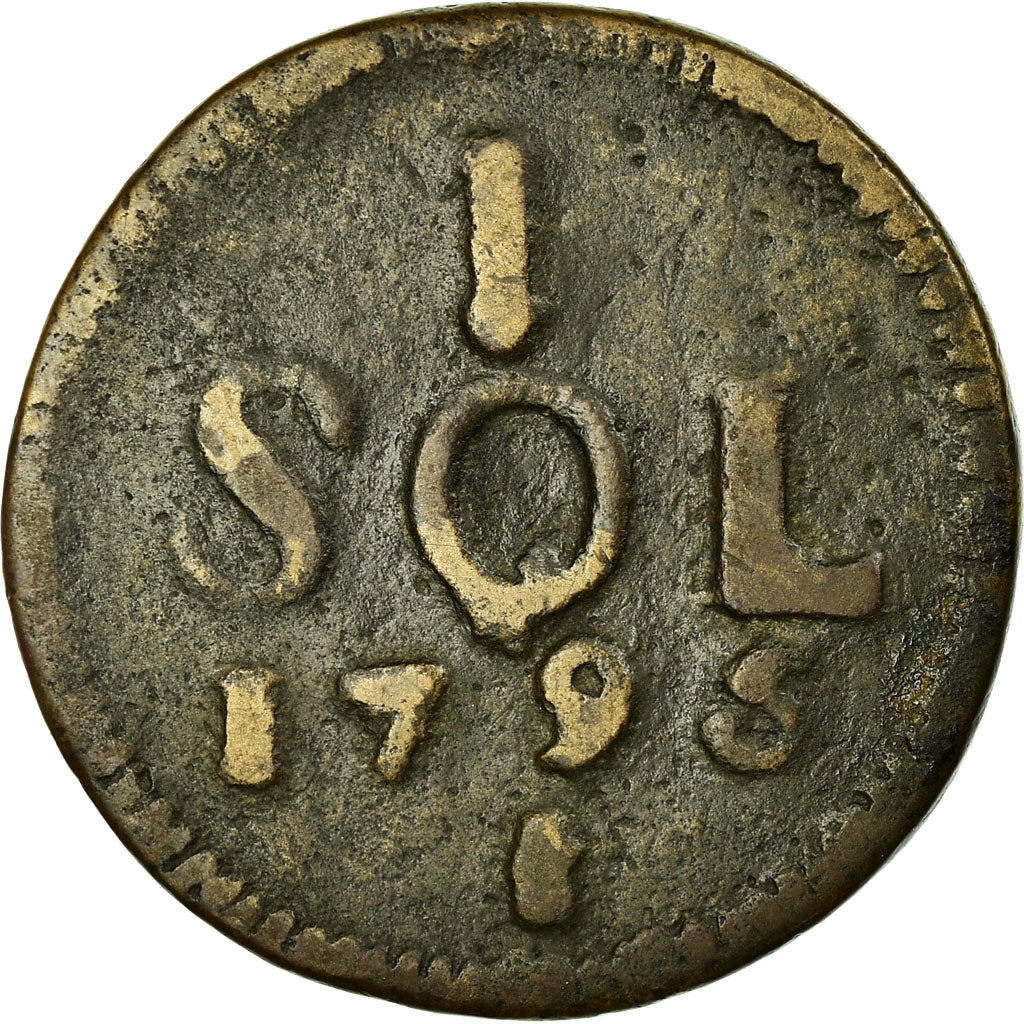Coin, Luxembourg, Frans II, Sol, 1795, VF(20-25), Copper, KM:19