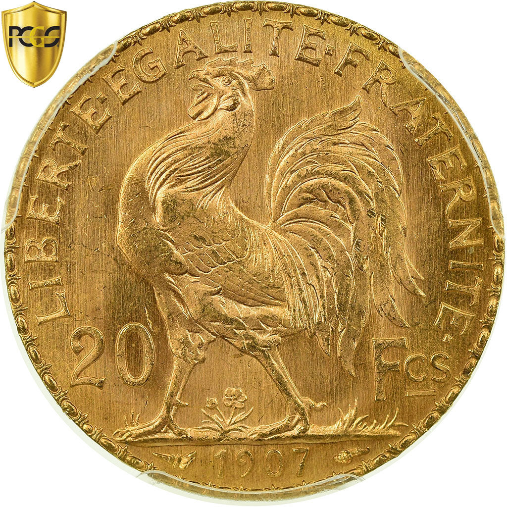 Coin, France, Marianne, 20 Francs, 1907, Paris, PCGS, MS66+, Gold, KM:857