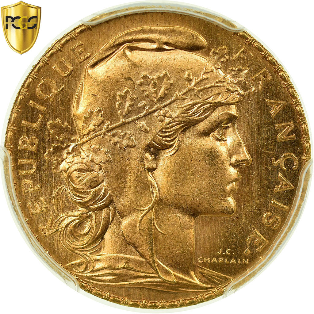 Coin, France, Marianne, 20 Francs, 1907, Paris, PCGS, MS66+, Gold, KM:857