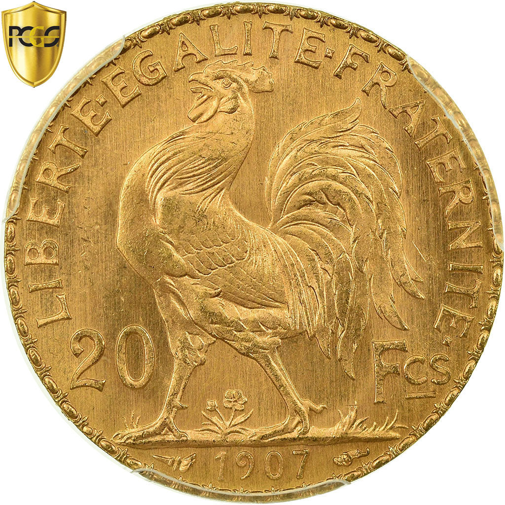 Coin, France, Marianne, 20 Francs, 1907, Paris, PCGS, MS66+, Gold, KM:857