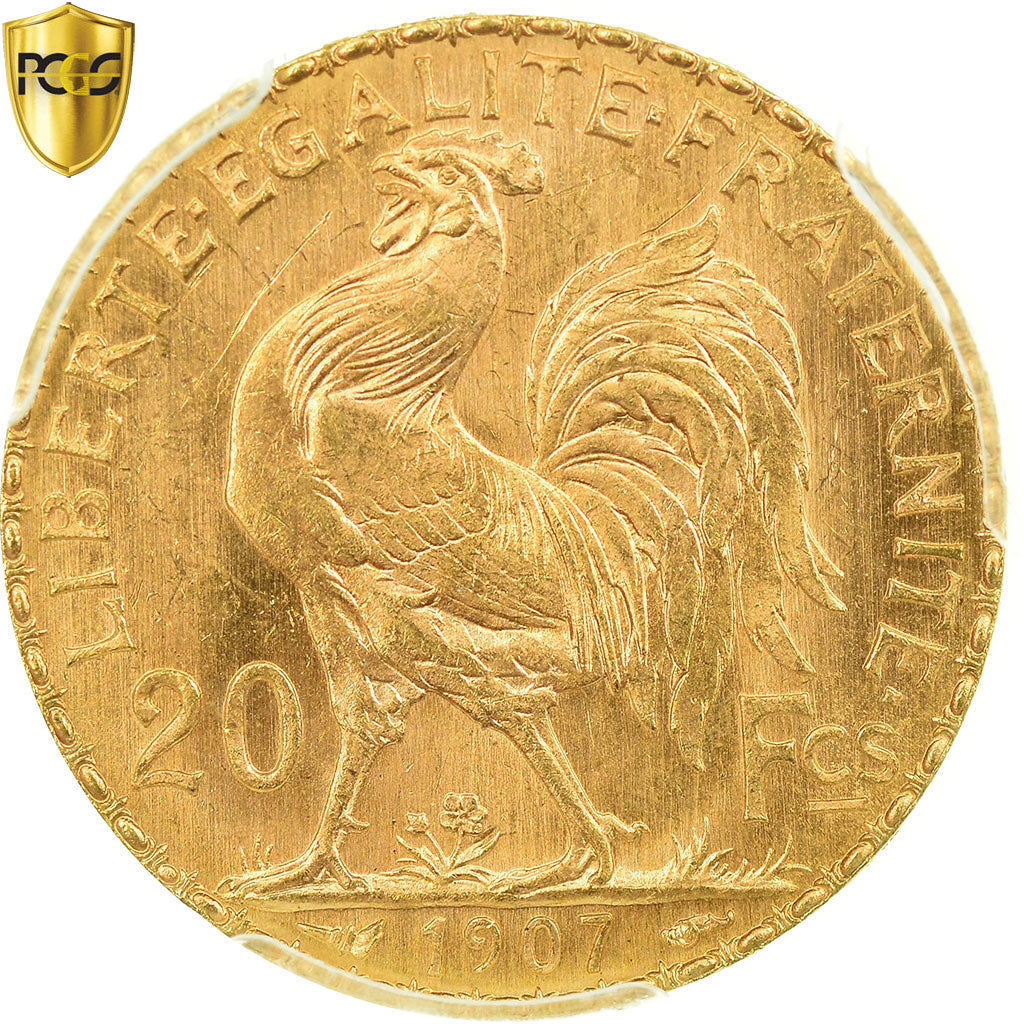 Monnaie, France, Marianne, 20 Francs, 1907, Paris, PCGS, MS65, Or