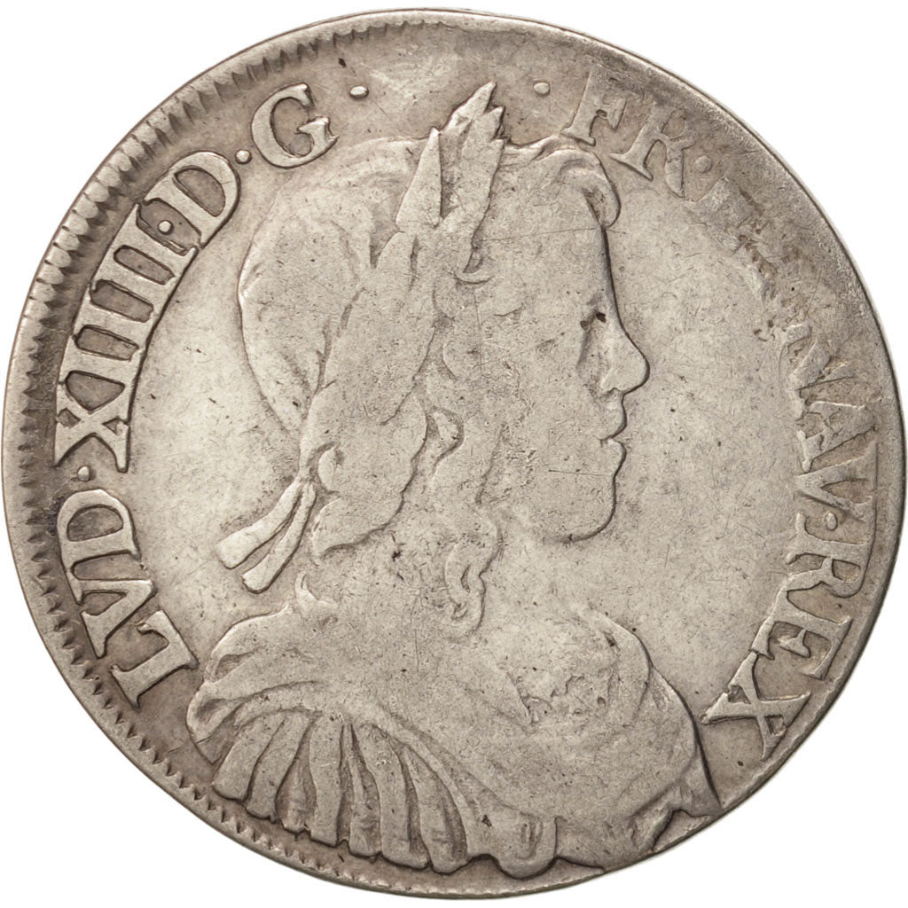 France, Louis XIV, 1/2 Ecu, 1653, Rouen, Argent, KM:164.1