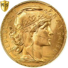 Coin, France, Marianne, 20 Francs, 1908, PCGS, MS65, Gold, KM:857, graded