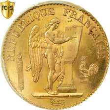 Coin, France, Génie, 20 Francs, 1874, Paris, PCGS, MS65, Gold, KM:825, graded