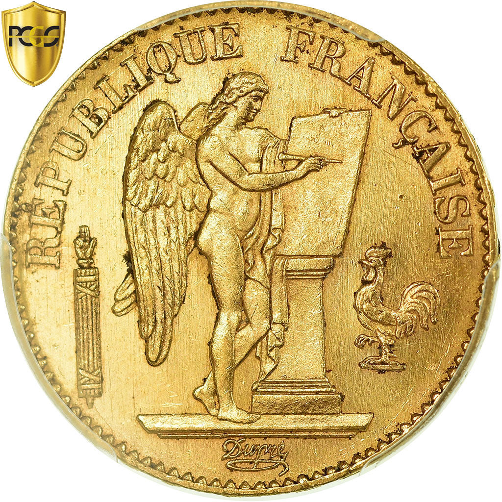 Coin, France, Génie, 20 Francs, 1875, Paris, PCGS, MS64, Gold, KM:825, graded